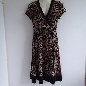 Sandra Darren Animal Print Knit Dress